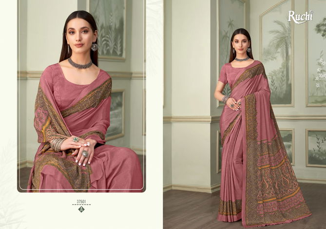 Vivanta Silk 37 By Ruchi Crepe Silk Printed Saree Wholesale Price In Surat